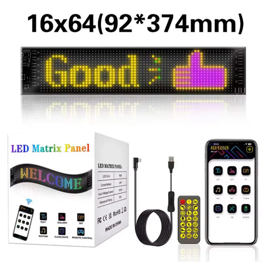 Devil Eyes Multifunctional Bright Bluetooth APP Control LED Light for Car Windshield Flexible Programmable Scrolling LED Display