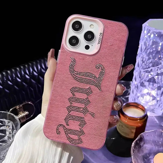 Juicy couture leopard Wallpaper Phone Case For iPhone 16,15,14,13,12,11,Mini,Pro,MAX Pink Matte Shockproof Cover