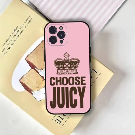 Juicy couture leopard Wallpaper Phone Case For iPhone16,15,14,13,12,11 Plus,Pro Max,XS,X,XR,SE,Mini,8,7,Soft Black Cover