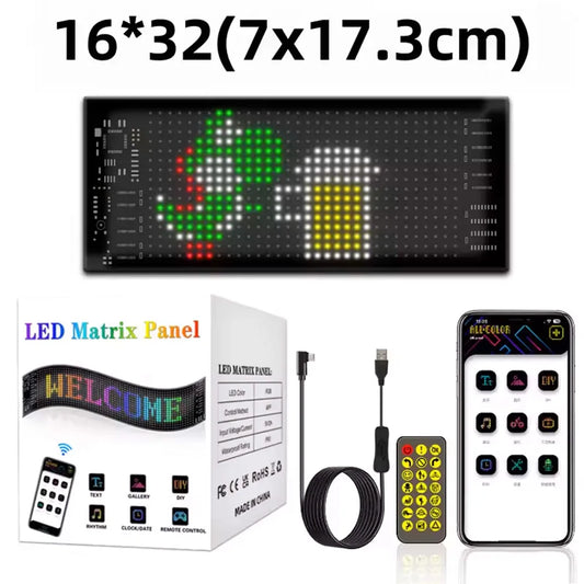 Devil Eyes Multifunctional Bright Bluetooth APP Control LED Light for Car Windshield Flexible Programmable Scrolling LED Display